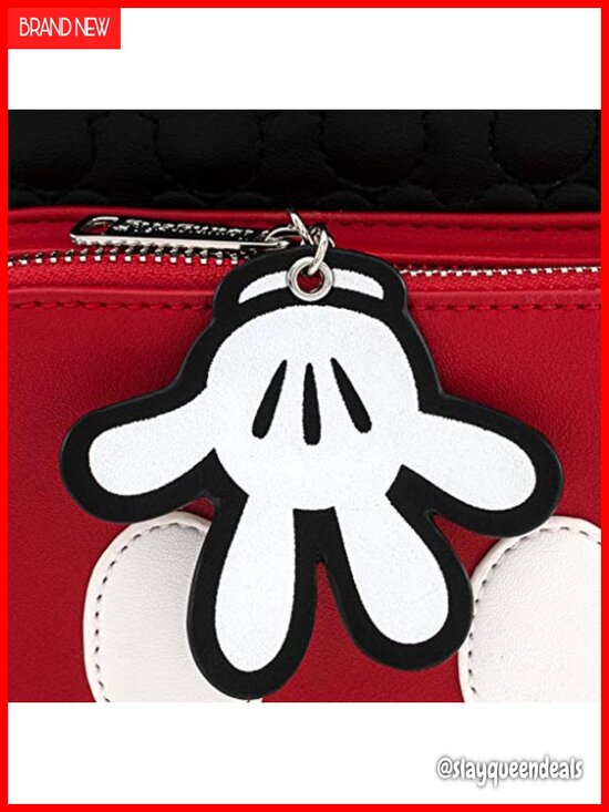 Loungefly Disney Mickey Mouse Quilted Faux Leather Mini Backpack with Applique
